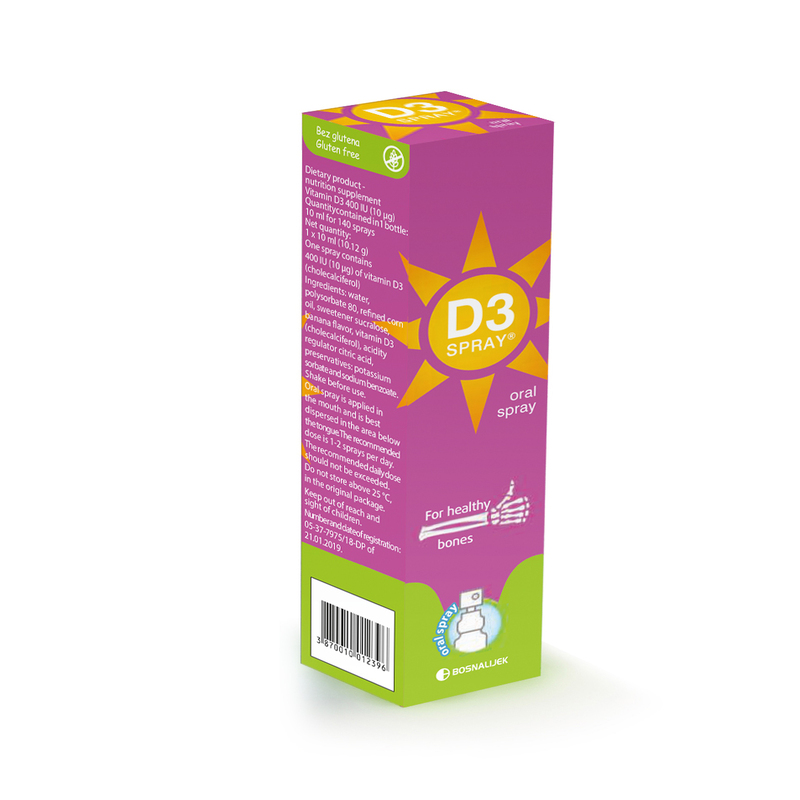 D3 oralni sprej 10 ml gluten free