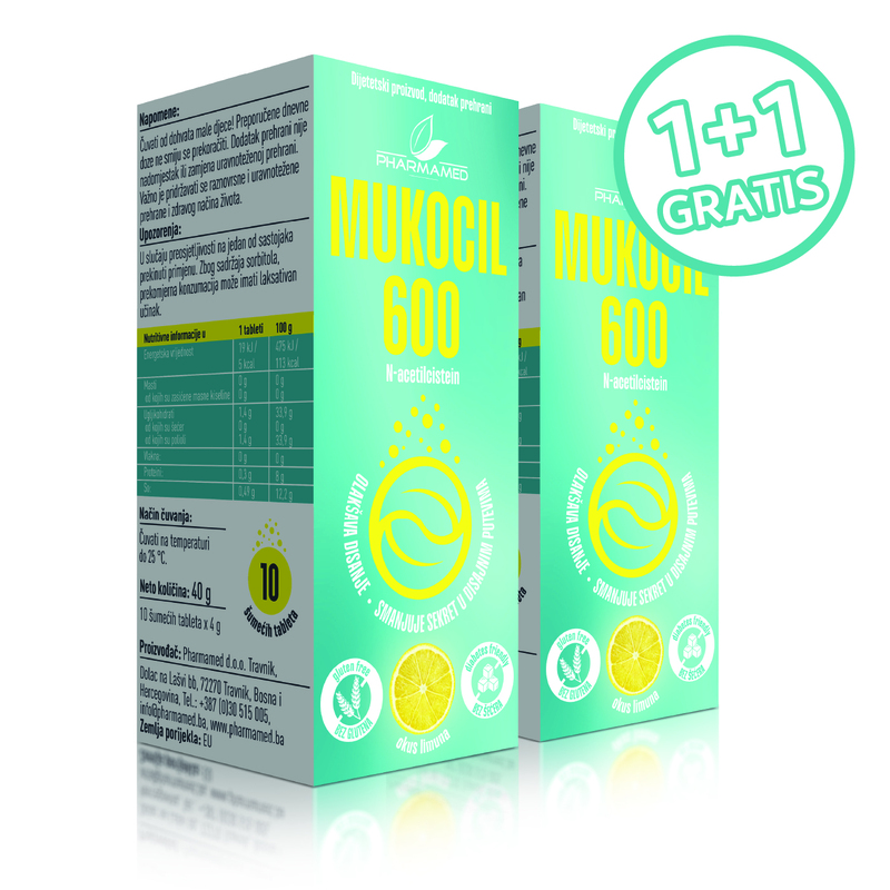 PH Mukocil 600 eff a10 1+1 gratis