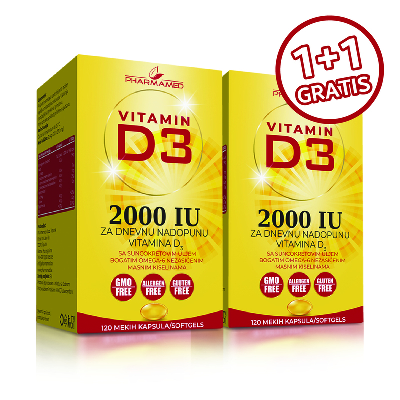 PH Vitamin D3 2000 IU cps.a120 1+1 gratis